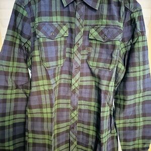Brand new Green and Blue Plaid slim Men's Shirt